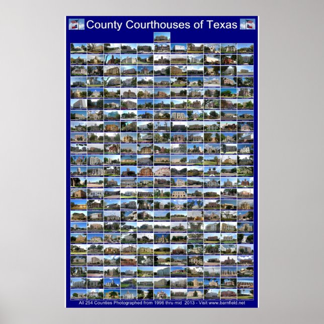 Poster des cours du comté de Texas (vertical bleu) (Devant)