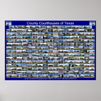 Poster des cours du Texas (bleu horizontal)