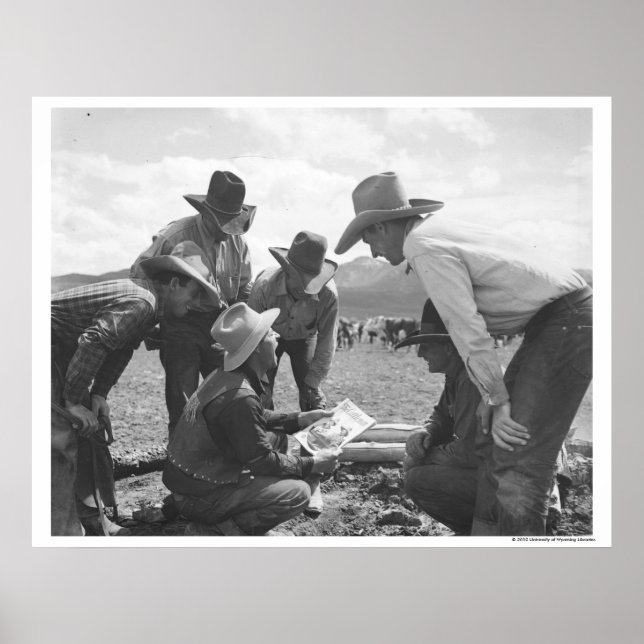 Poster Des cowboys à la recherche d'un magazine (Devant)