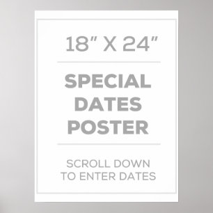 Poster des dates spéciales de 18 po x 24 po