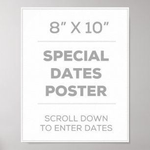 Poster des dates spéciales de 8 po x 10 po
