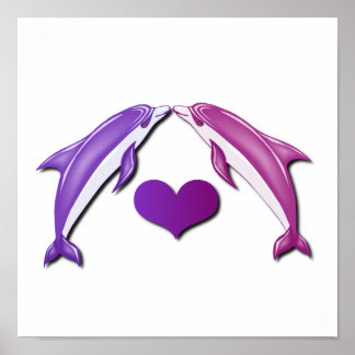 Poster des dauphins de baiser Imprimer