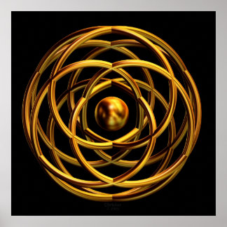 Poster 'Des désirs entrelacés en or'