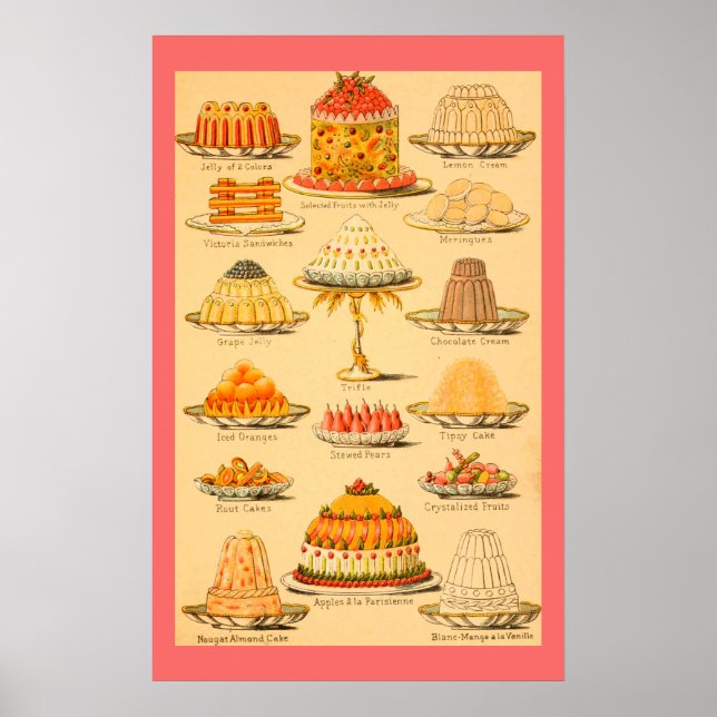 Poster des desserts vintages (Devant)