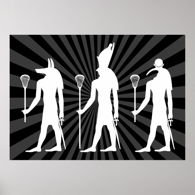 Poster des dieux de crosse - blanc sur foncé (Devant)