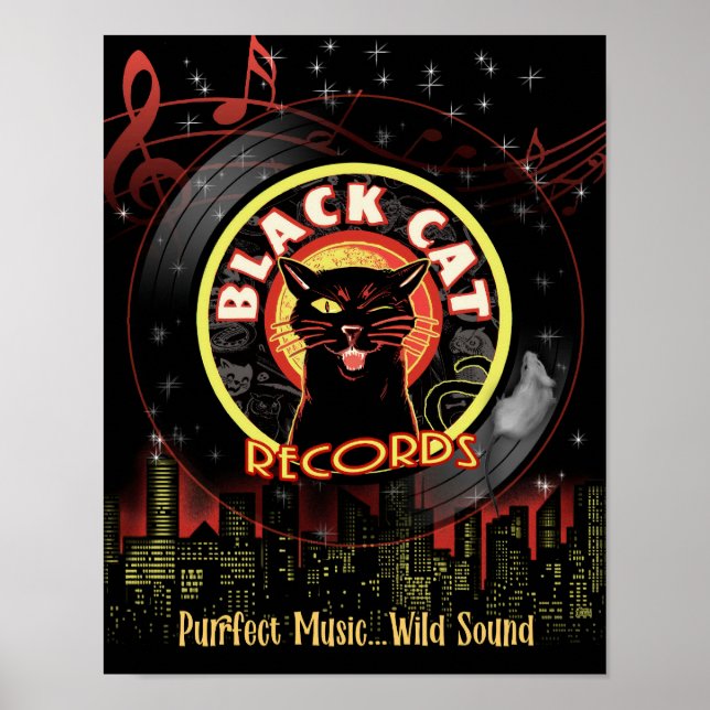 Poster des disques de chat noir - Retro Jazz Club  (Devant)