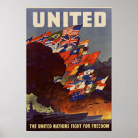 Poster des drapeaux alliés de la Seconde Guerre mo