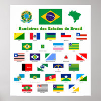 Poster des drapeaux du Brésil
