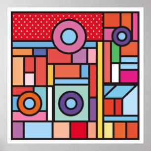 Poster Des éléments géométriques tendance memphis design.