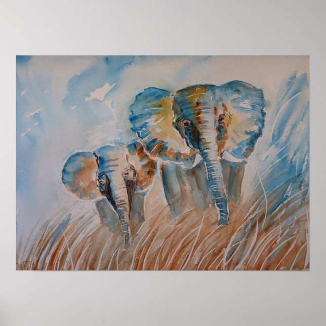 Poster des éléphants bleus (Devant)