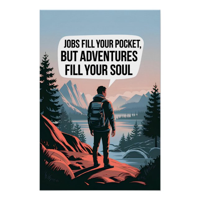 Poster Des emplois remplissent votre poche mais des avent (Devant)