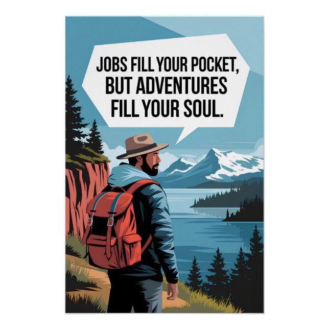 Poster Des emplois remplissent votre poche mais des avent (Devant)