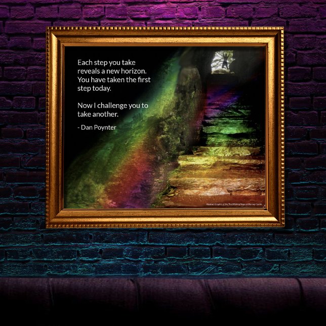 Poster des étapes de souhaits - Blarney Castle ins (Brighten your space with abold, touch and the magic of the Wishing Steps! 🌈 for a pub, bar or home.)
