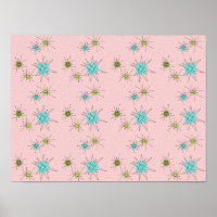 Poster des étoiles atomiques rose