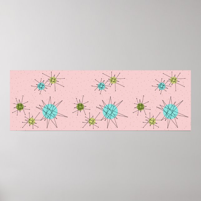 Poster des étoiles atomiques rose (Devant)