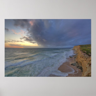 Poster Des falaises de mer capturent des jours de dernièr