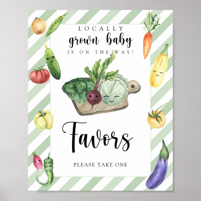 Poster des faveurs du baby shower cultivé localeme (Devant)
