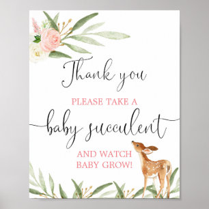 Poster Des faveurs succulentes signent baby shower de cer