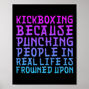Poster Des femmes drôles de kickboxing frappant les gens 