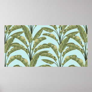 Poster Des feuilles de bananes sans couture. motif tropic