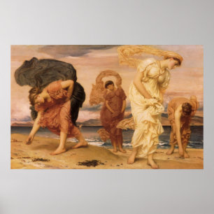 Poster Des Filles Grecques Ramassent Des Galets Par Lord