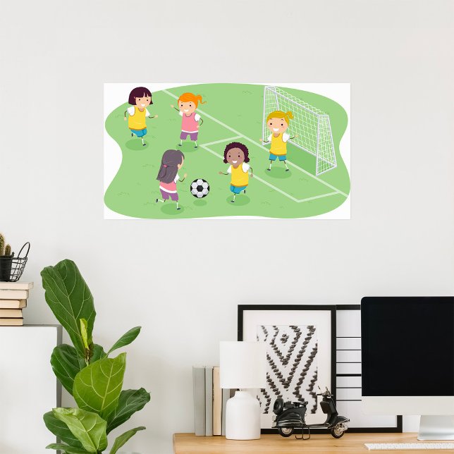 Poster Des Filles Jouant Au Football (Créateur téléchargé)
