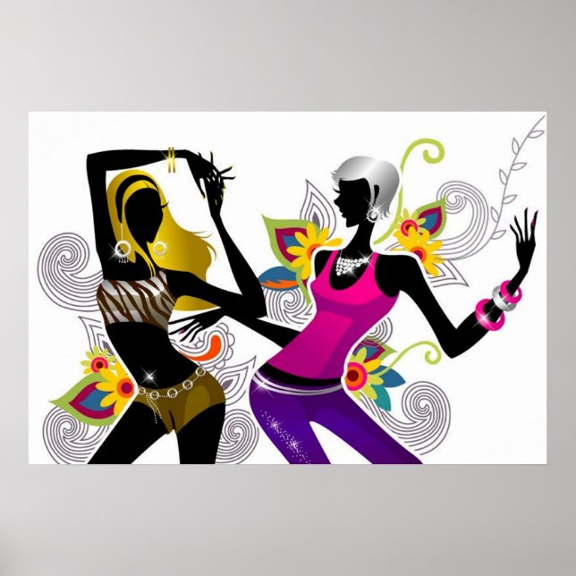 Poster des filles Silhouette dansantes (Devant)