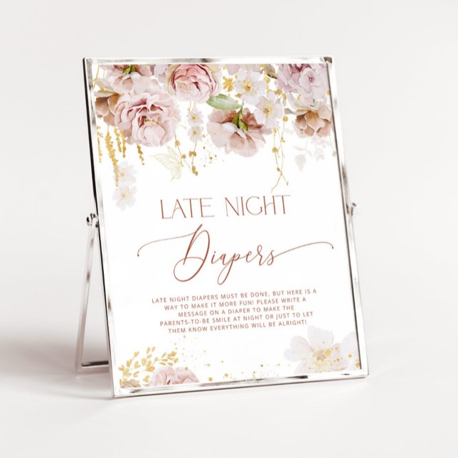 Poster des fleurs du jardin Boho Diapos de nuit (Créateur téléchargé)