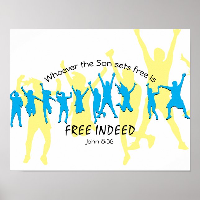 Poster DES GENS LIBRES Dansant | John 8:36 Personnalisé (Devant)