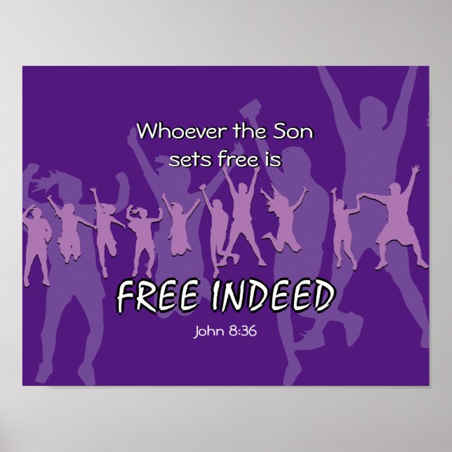 Poster DES GENS LIBRES Dansant | John 8:36 PURPLE (Devant)