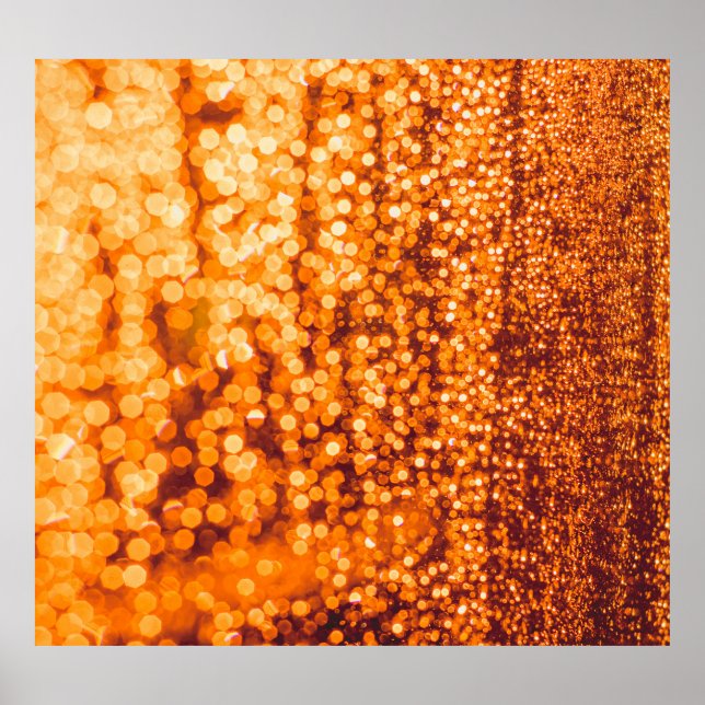 Poster Des gouttes orange sur verre, arrière - plan abstr (Devant)