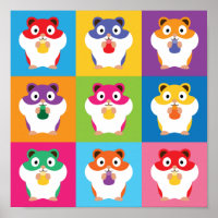 Poster des Hamsters Pop Art