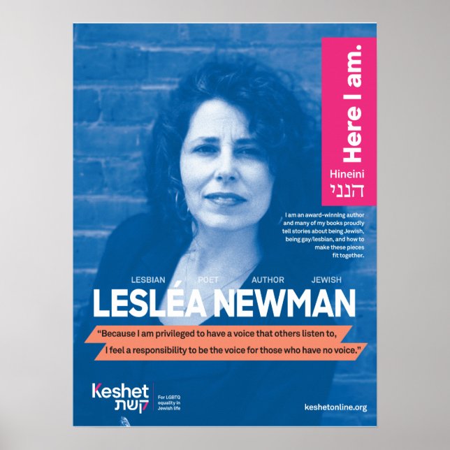 Poster des héros juifs LGBTQ - Leslea Newman (Devant)