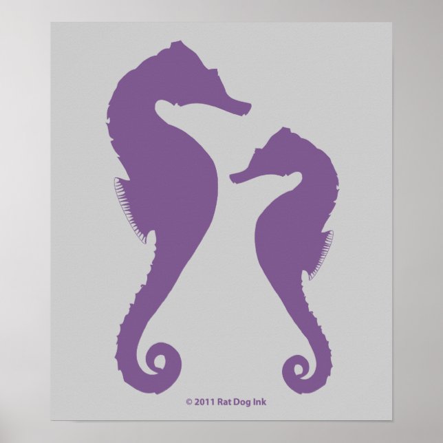 Poster des hippocampes violets légers (Devant)