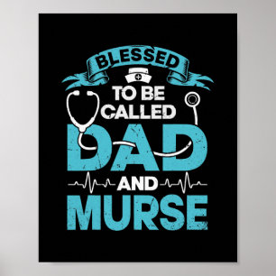 Poster Des Hommes Bénis D'Être Appelés Papa Et Murse Nurs
