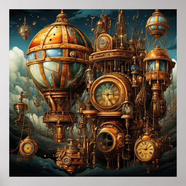 Poster des horloges Steampunk (Devant)