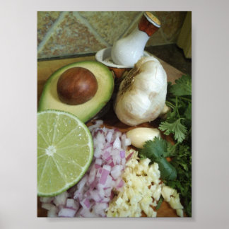 Poster des ingrédients frais de Guacamole