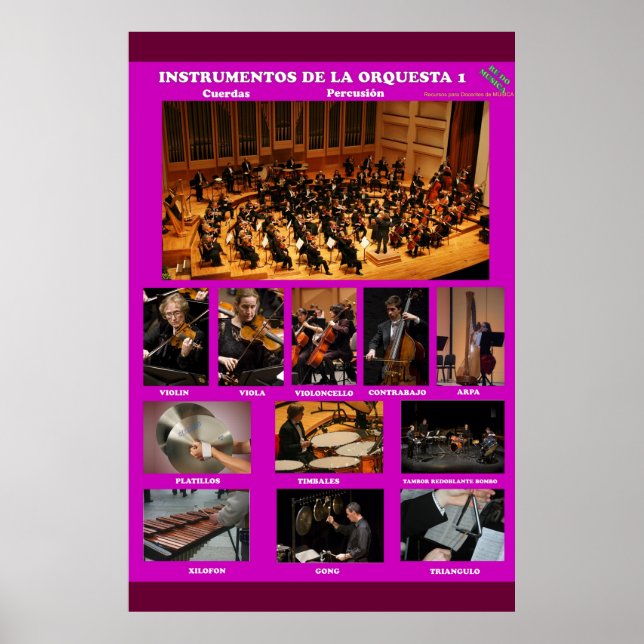 Poster des instruments orchestre I Instruments Orchestra (Devant)