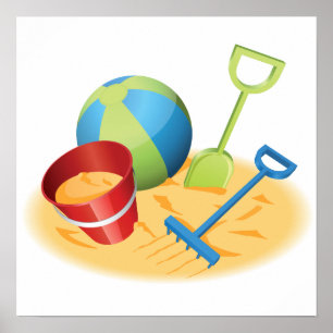 Poster des jouets de plage