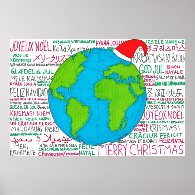 Poster des langues du monde de Noël Joyeux (Devant)