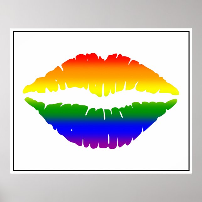 Poster des lèvres arc-en-ciel (Devant)