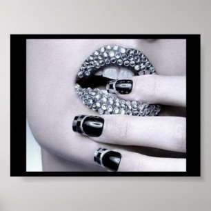 Poster des lèvres en Rhinestone Glam