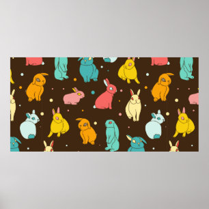 Poster Des lièvres multicolores, différents lapins, lièvr