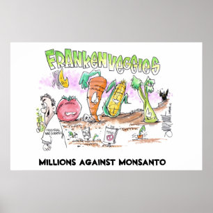 Poster Des millions contre Monsanto Franken Légumes