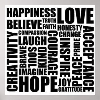 Poster des mots positifs