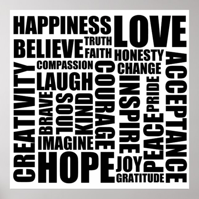 Poster des mots positifs (Devant)