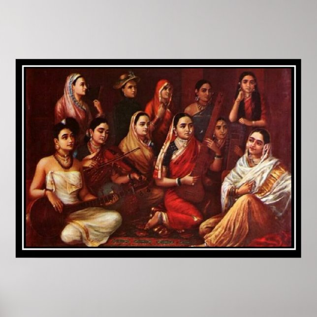 Poster des musiciens indiens du XIXe siècle (Devant)