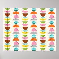 Poster des nids colorés rétro