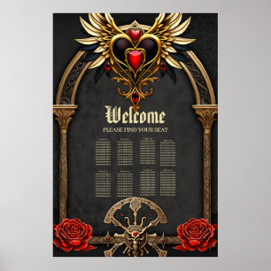 Poster Des noeuds celtiques et un coeur dans l'élégance g
