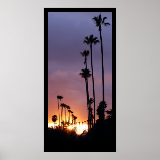 Poster des palmes Sunset California / Personnalise